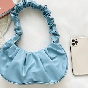 Blue Ruched Purse